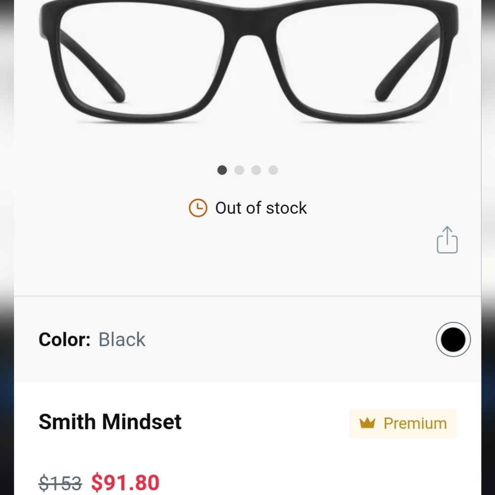 Smith “Mindset” Matte Black Glasses And Case